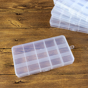 厂家直销小15格固定插片透明环保塑料收纳存储归纳饰品渔具整理盒