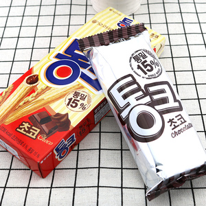 韩国食品好丽友通克饼干巧克力夹心条谷物棒代餐分享儿童进口零食