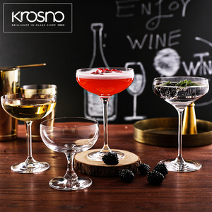 Krosno进口水晶玻璃家用蝶形香槟杯酒吧调酒商用马天尼杯鸡尾酒杯