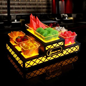 发光果盘ktv酒吧LED水果盘创意小吃盘碟零食多层阶梯型拼盘架子