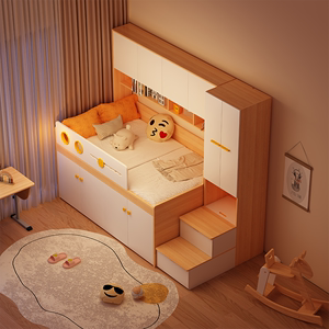 寝舒堡 多功能半高床儿童床男孩女孩子母带衣柜书桌小户型中高床