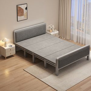折叠床单人床家用成人1米2简易床出租房用宿舍加固硬板铁床双人床