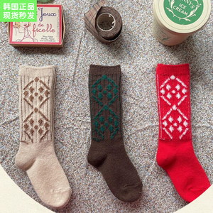 锦小和和 amber韩国童装儿童羊毛袜子女童冬款宝宝洋气中筒防滑袜