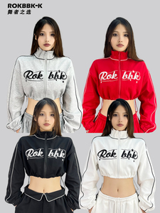 ROKBBK－K/布韩街舞潮牌立领嘻哈长袖外套美式街头爵士运动上衣女