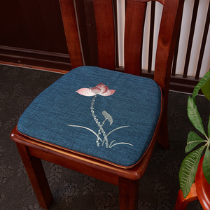 新中式红木餐椅坐垫实木餐桌马蹄形椅子垫餐厅茶楼椅子坐垫可定制