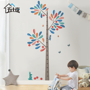儿童身高墙贴客厅量身高卡通墙纸可爱家用宝宝测量仪卧室温馨贴纸