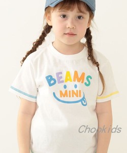 Chookids日本代购 BEAMS 2023夏 童装 笑脸字母可爱纯棉短袖T恤