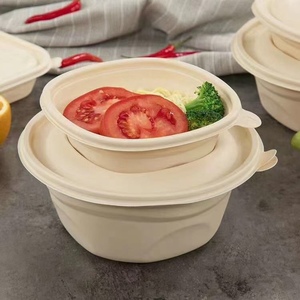 环保打包盒可降解一次性饭盒双层面碗两层1500ml玉米淀粉基汤碗圆