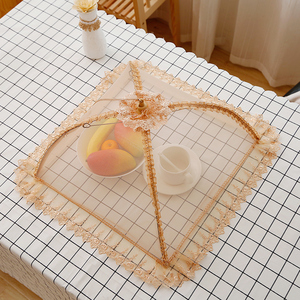 饭菜罩正方形可折叠餐罩盖菜食物罩家用饭桌罩长方形防苍蝇水果罩