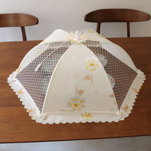 饭菜罩子桌盖菜罩可折叠餐桌罩食物防苍蝇圆形家用中号遮菜盖伞罩