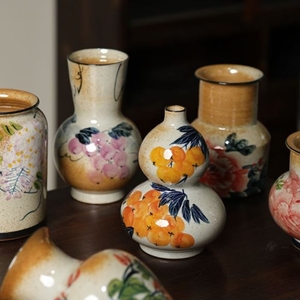 景德镇高温陶瓷花瓶摆件手工手绘水培花器复古青花餐桌花瓶大号