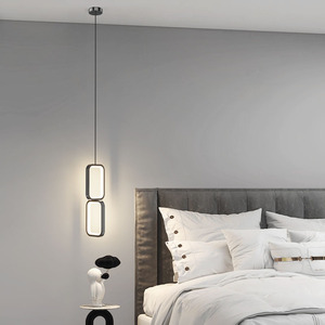 北欧卧室床头灯现代简约轻奢氛围灯创意设计网红床头柜长线小吊灯