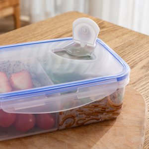 透明塑料便当盒微波炉饭盒 食品密封盒冰箱收纳整理存储盒整理箱