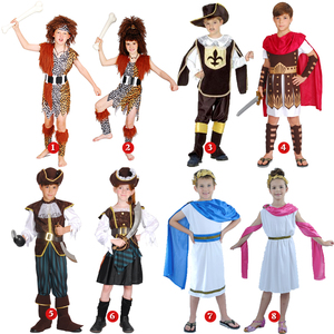 万圣节儿童野人服装化妆舞会海盗男女衣服角色扮演武士演出表演服