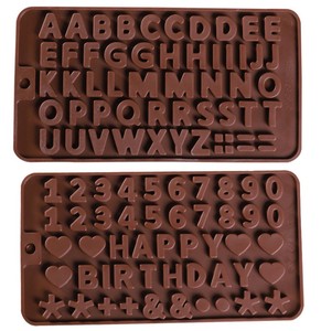 26英文字母数字硅胶巧克力模具饼干模冰格蛋糕装饰滴胶朱古力烘焙
