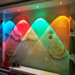 彩色射灯led天花灯嵌入式客厅背景墙牛眼灯遥控七彩变色筒灯家用