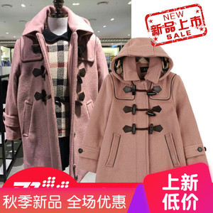 DAKS达克斯2018年冬韩版女童毛呢大衣连帽中长款100%羊毛外套外套