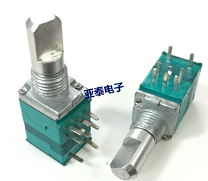 台湾FD福华RK09型精密电位器双联带开关A10K轴长15MM音量电位器