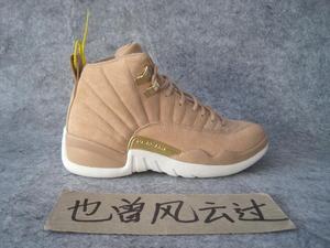 Air Jordan 12 AJ12 小麦金扣麂皮乔12运动高帮篮球鞋 AO6068-203