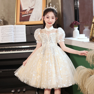 儿童礼服六一钢琴演出服装女童生日公主裙小女孩主持人花童婚礼裙