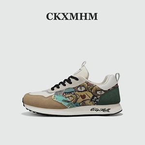 CKXMHM四季新款男士运动鞋小熊图案设计感老爹鞋轻便舒适防滑潮鞋
