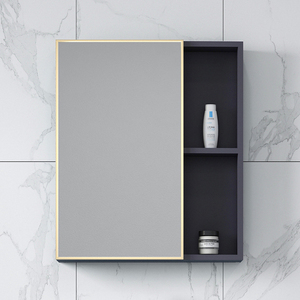 浴室镜柜北欧太空铝镜箱挂墙式卫生间镜面柜卫浴智能镜子带置物架