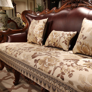 美式沙发垫四季通用高档奢华防滑座垫欧式高级感真皮沙发套罩坐垫
