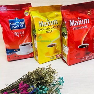 韩国麦馨纯咖啡粉500g无糖无伴侣纯黑咖啡颗粒摩卡原味麦斯威尔