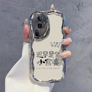 适用opporeno11手机壳创意reno10pro+全包9硅胶8防摔7保护套5/3新款少女6高级感4se网红por可爱的电镀小富婆