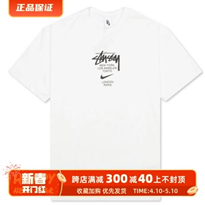 现货Stussy 斯图西短袖t恤男女宽松大码联名nike休闲夏季纯棉情侣