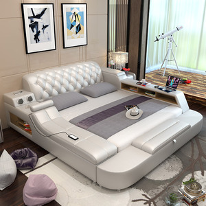 皮床榻榻米床主卧双人床2米2.2大床简约现代卧室户型个性踏踏米床