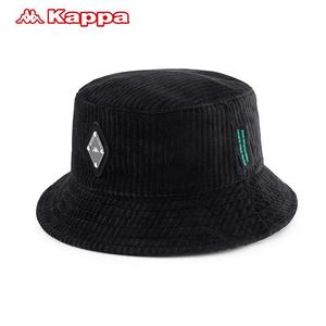 卡帕Kappa渔夫帽男女黑色满印帽子条绒背靠背-K0AZ8MX17K
