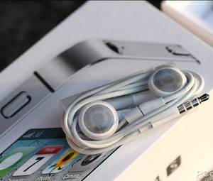 苹果4s耳机丰达iPhone原装拆机平头塞小白iPod Shuffle低音耳机