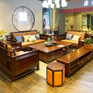 新中式实木储物沙发家具组合套装现代简约客厅大小户型中国风禅意