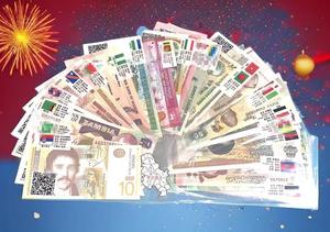外国钱币  50张不同纸币 世界各地25个国家