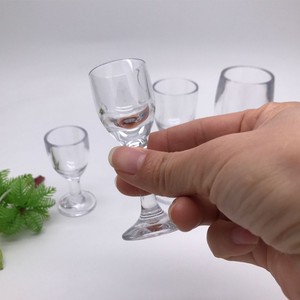 嘉宝PC亚克力高脚小酒杯塑料食品级日式透明一口杯烈酒白兰地酒杯