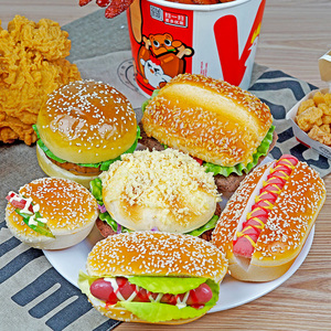 仿真汉堡王食物模型假三文治热狗包玩具薯条鸡块麦当劳肯德鸡装饰