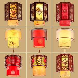 古典中式小吊灯复古中国风茶室饭店灯具仿古餐厅单头走廊过道灯笼