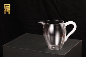 冠牌茶玻璃公道器杯长分嘴茶具厚公杯茶耐热配件倒茶器加AQR分茶