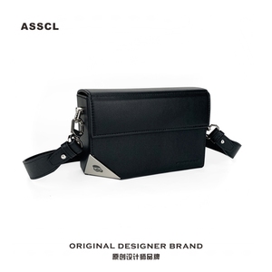 ASSCL街潮ins盒子包男手机小方包女小众缺角设计感中性烟盒斜挎包