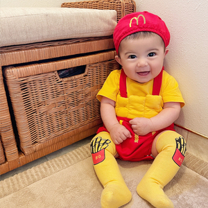 麦当劳衣服婴儿可爱超萌男女宝宝搞怪搞笑拍照满月百天周岁礼服装