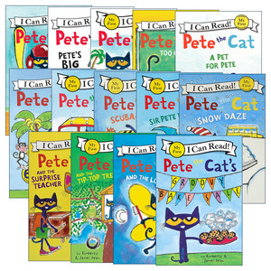 皮特猫英语绘本全套14册 英文原版绘本 Pete the Cat I Can Read 分级阅读读物初阶绘本 儿童启蒙图画故事全英语版进口书籍第一辑