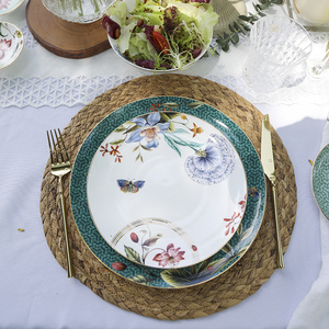 安娜16点骨瓷餐具美式复古欧式盘子陶瓷家用菜盘碗碟套装小奢华