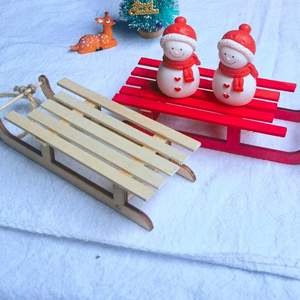 2024新款雪橇车摆件儿童木制益智玩具圣诞木质拼装DIY雪橇车装饰