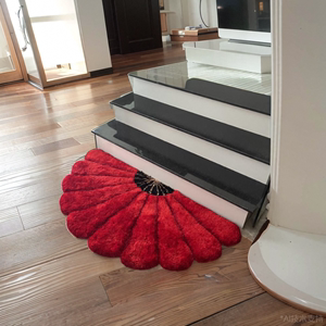 创意田园风3D多功能半圆扇形地毯客厅沙发卧室床边韩国丝地垫定做