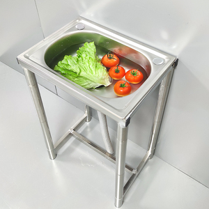 家用厨房不锈钢小水池单槽带支架简易洗手盆洗菜洗碗池阳台卫生间
