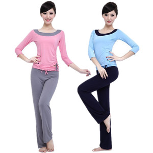 春夏新款韩国瑜伽性感套装纯棉莫代尔修身大码韩版健身运动女包邮