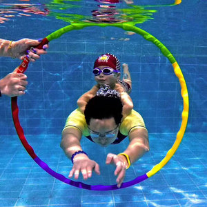 儿童呼啦圈跳水圈学游泳水下闭气训练专用圈加重可沉底可拆卸潜水