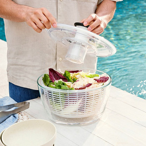 OXO奥秀玻璃蔬菜脱水器沙拉甩水甩干机家用果蔬沥水篮厨房小工具