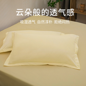 枕头套48X74一对装春夏季单个家用枕套纯色儿童大单人双人枕芯套
